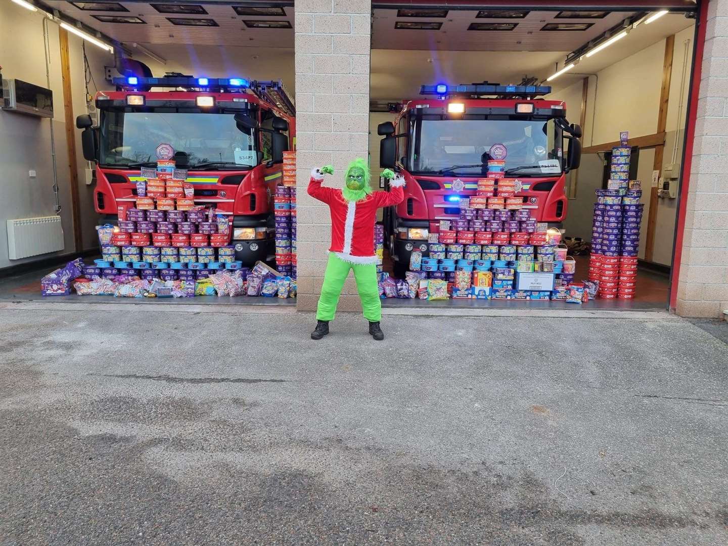 The Grinch at Nairn Fire Station