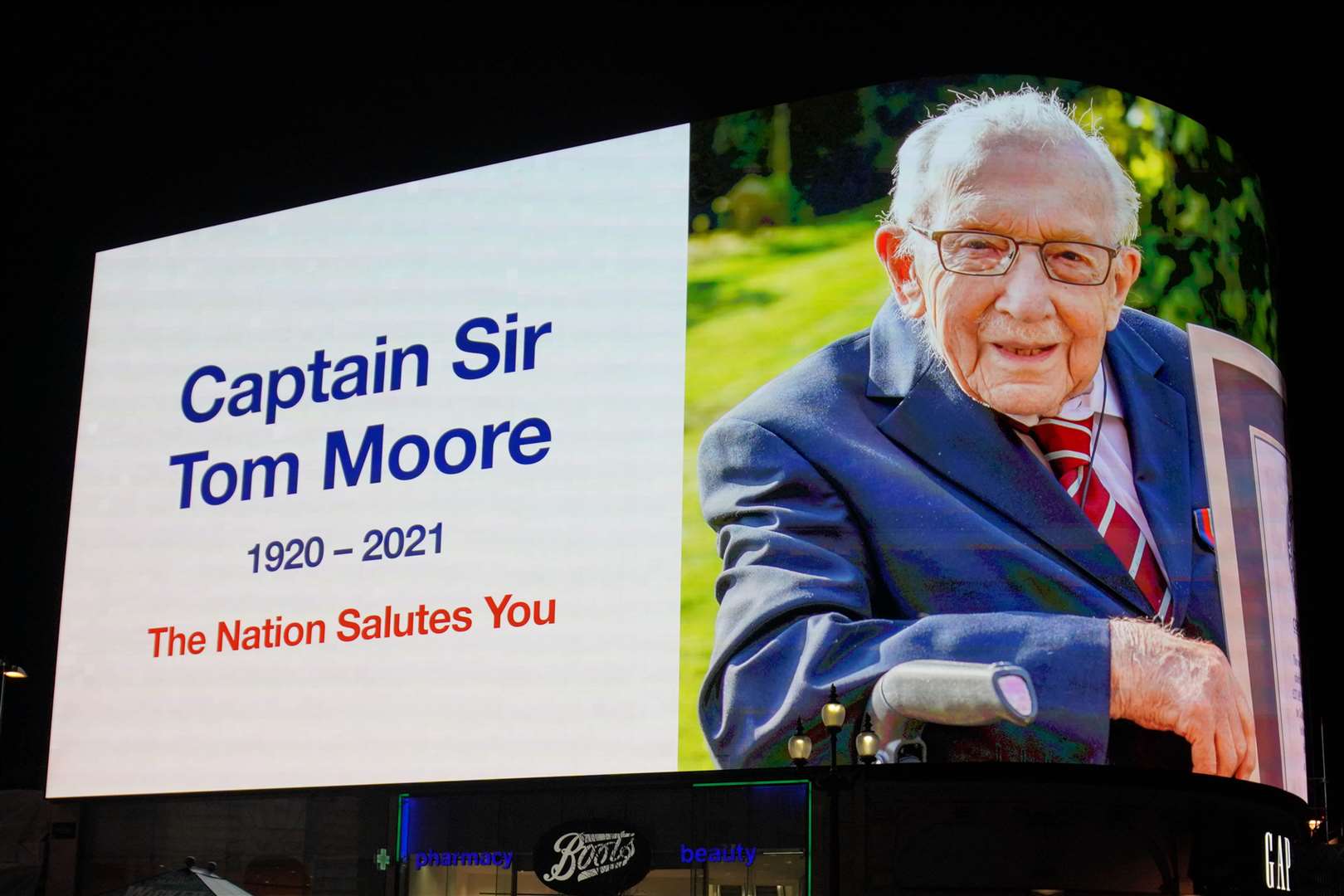 Captain Sir Tom Moore’s fundraising efforts raised more than £32 million for the NHS (Aaron Chown/PA)