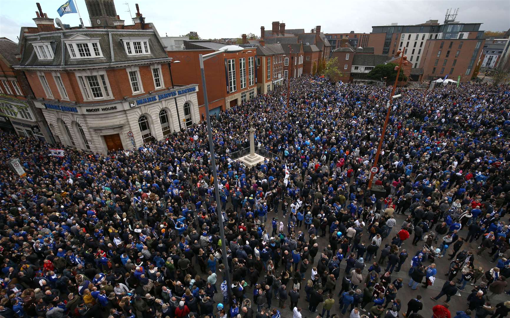 Leicester City fans took part in a memorial walk in honour of Vichai Srivaddhanaprabha and four others who died in the crash (Aaron Chown/PA)