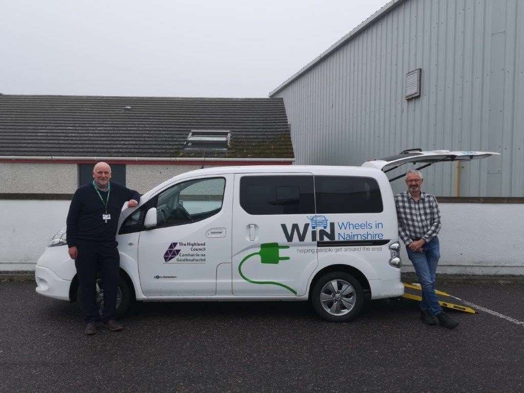 From left, Highland Council’s senior transport officer Ali MacDonald and Wheels in Nairnshire Dial-a-Bus manager, Jon Wartnaby.