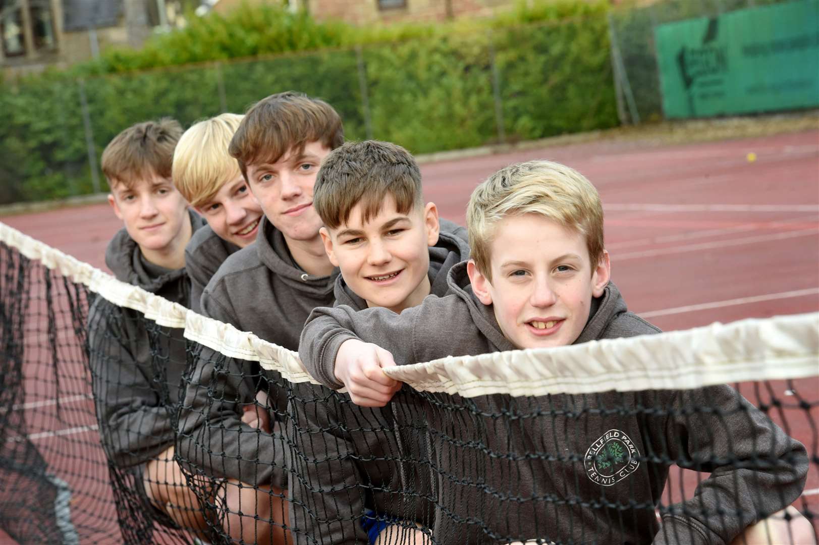 Bellfield Park Tennis Club have won the North of Scotland Tennis League...Pictured are (front) Bailey Urquhart, Jack Burke, Fergus McWilliam, Logan Urqhuart and Sandy McWilliam...Picture: Callum Mackay. Image No..
