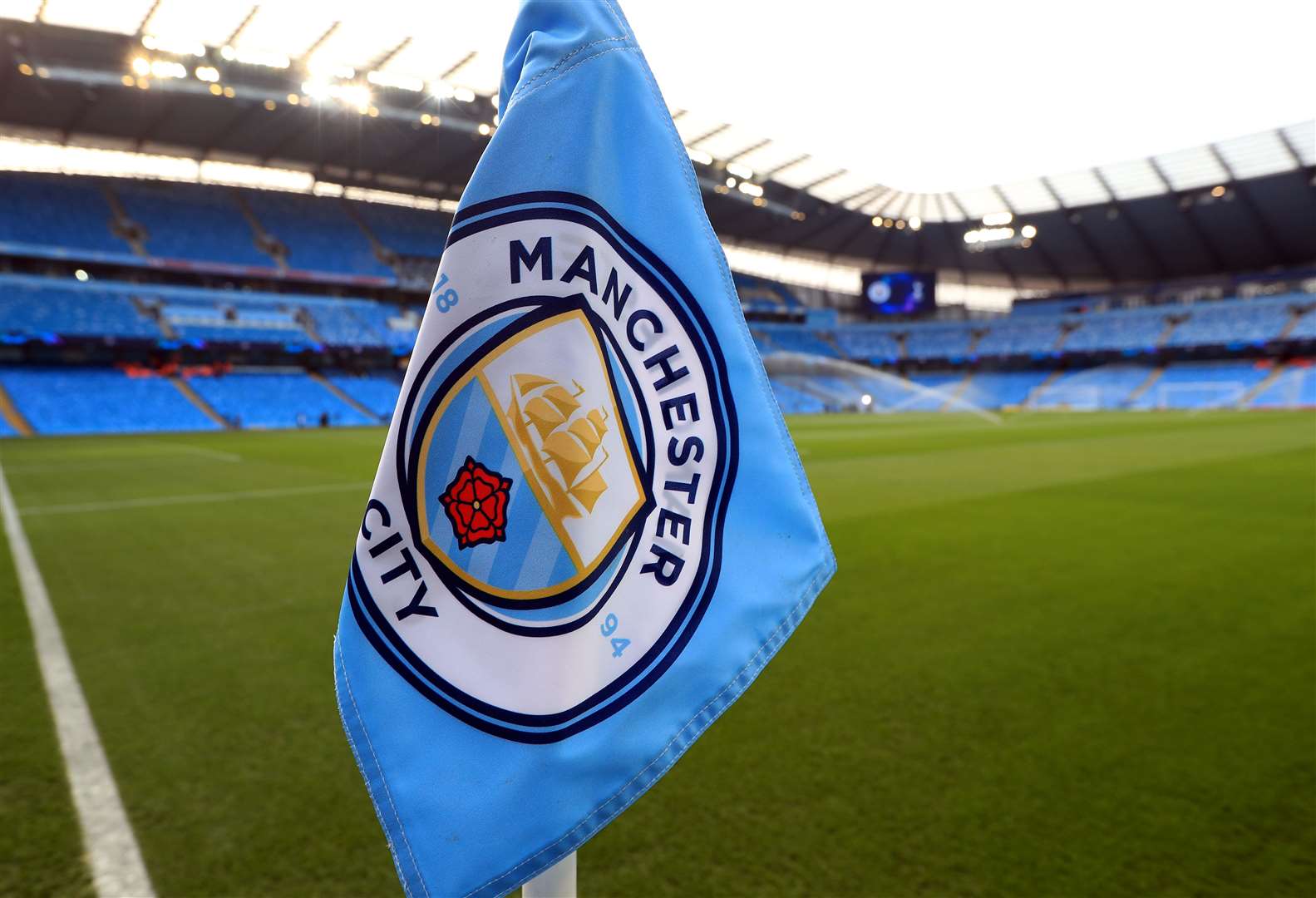 A Manchester City branded corner flag (Mike Egerton/PA)