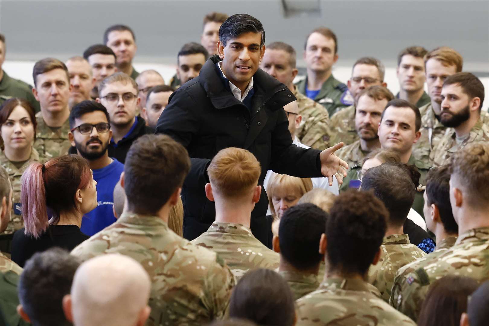 The Prime Minister met members of the armed forces (Jeff J Mitchell/PA)