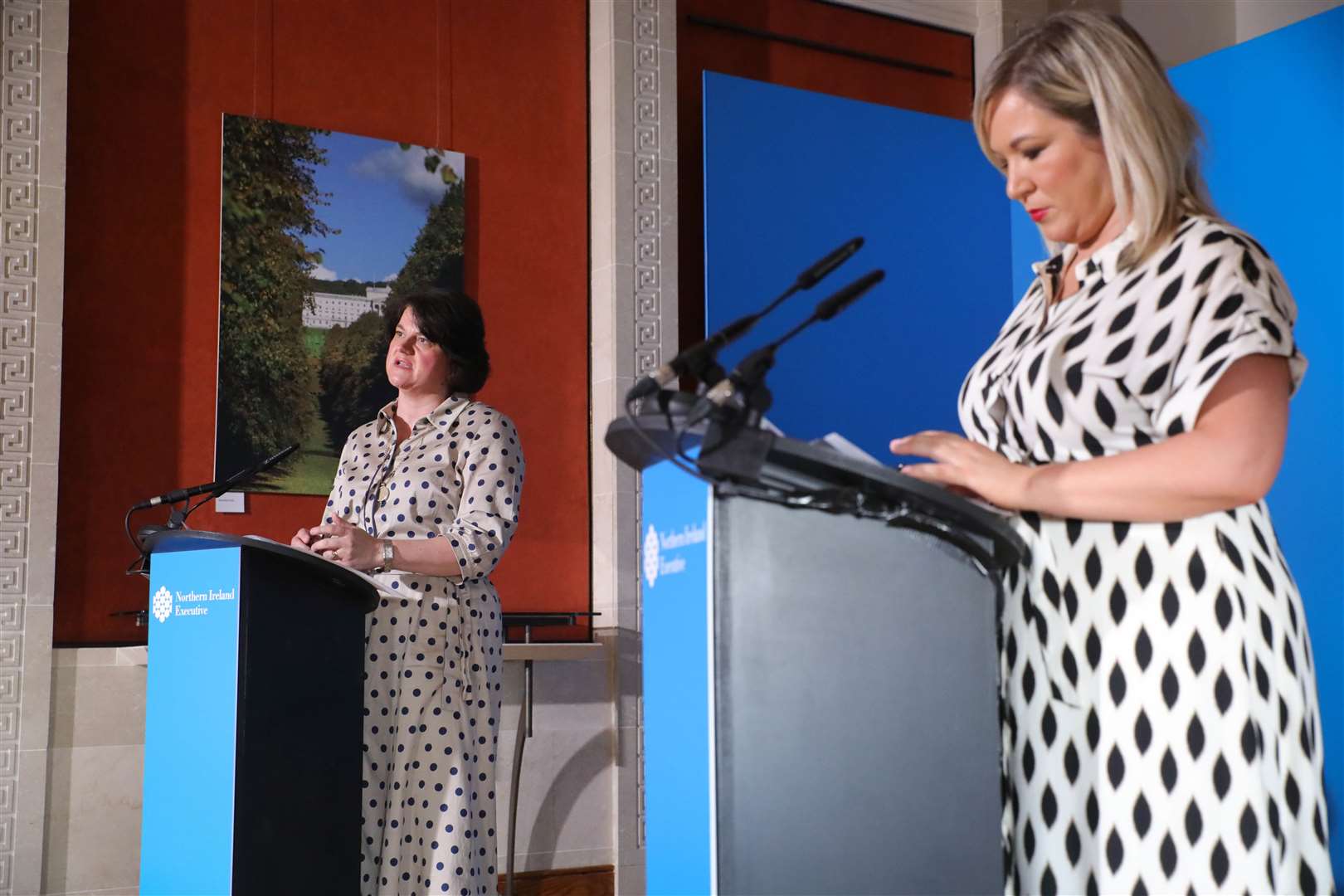 First Minister Arlene Foster (left) and Deputy First Minister Michelle O’Neill (Kelvin Boyes/Press Eye)