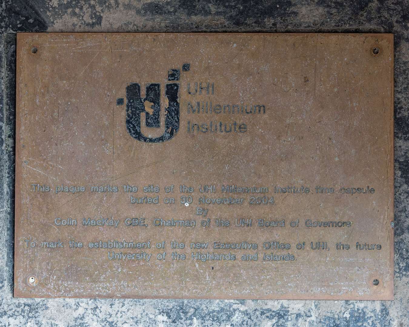 A plaque marked the site of the time capsule burial.