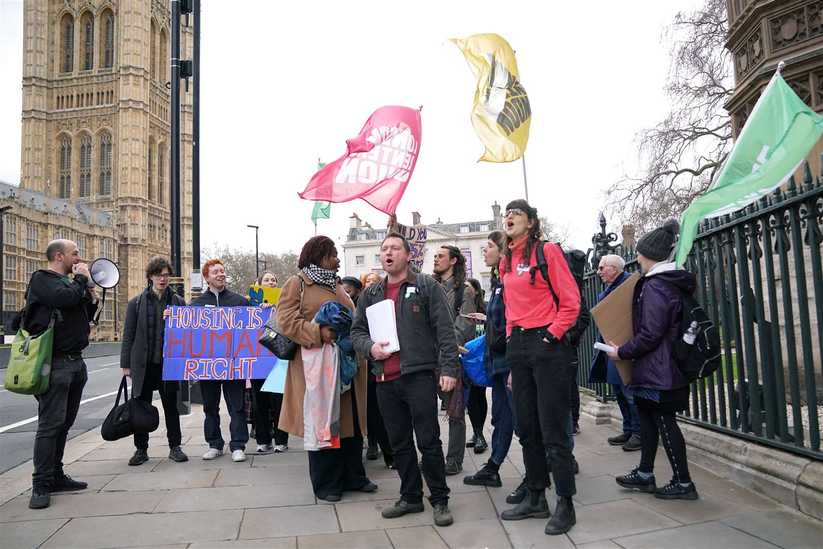 Private renters from across England gather in Westminster (Jonathan Brady/PA)