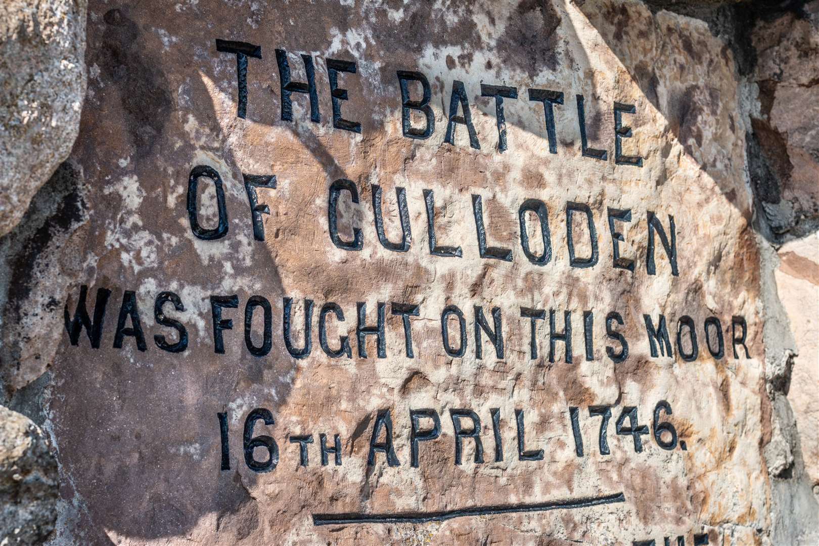 Text on the cairn at Culloden battlefield.