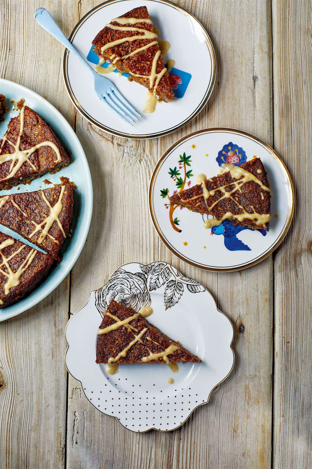 Date and almond cake with caramel sauce from Happy Vegan by Fearne Cotton. Picture: PA Photo/Andrew Burton