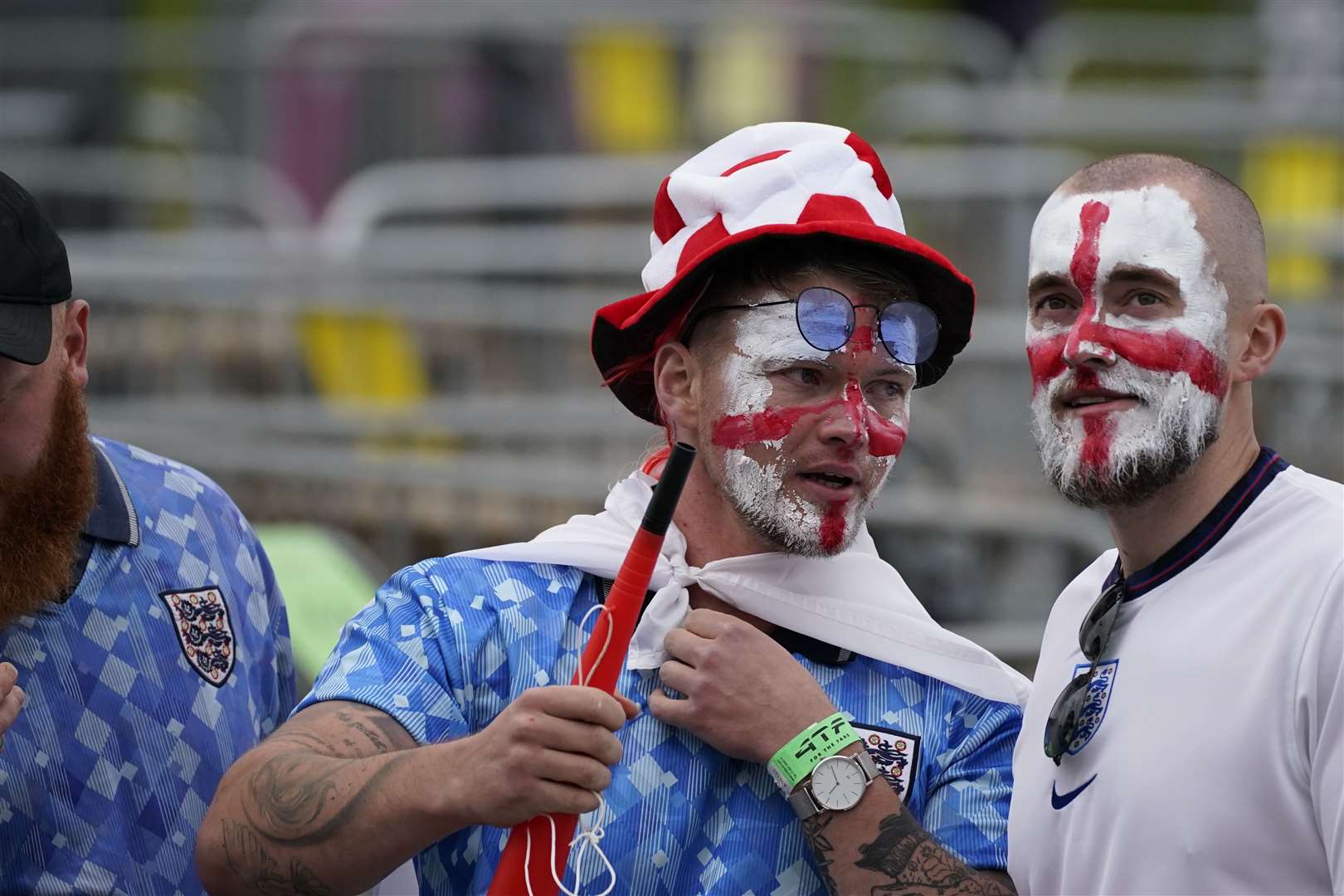 Fans arrive at Wembley for the big match (Peter Byrne/PA)