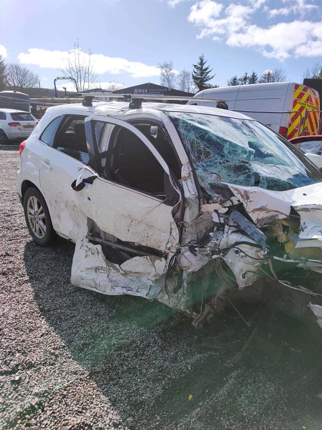 Mr Simpson's car was wrecked in the crash on March 24. Picture: Daniel Simpson.