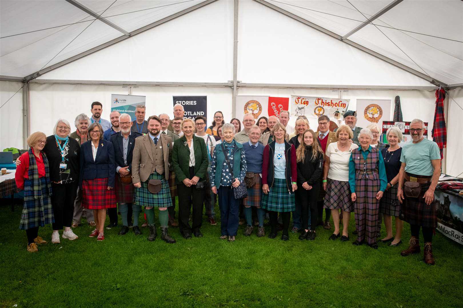 All the clans involved in the heritage Tent. Picture: Callum Mackay