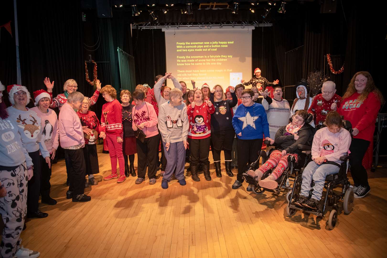 Rainbow Singers Christmas Party, Merkinch Community Centre. All the Christmas jumpers. Picture: Callum Mackay..