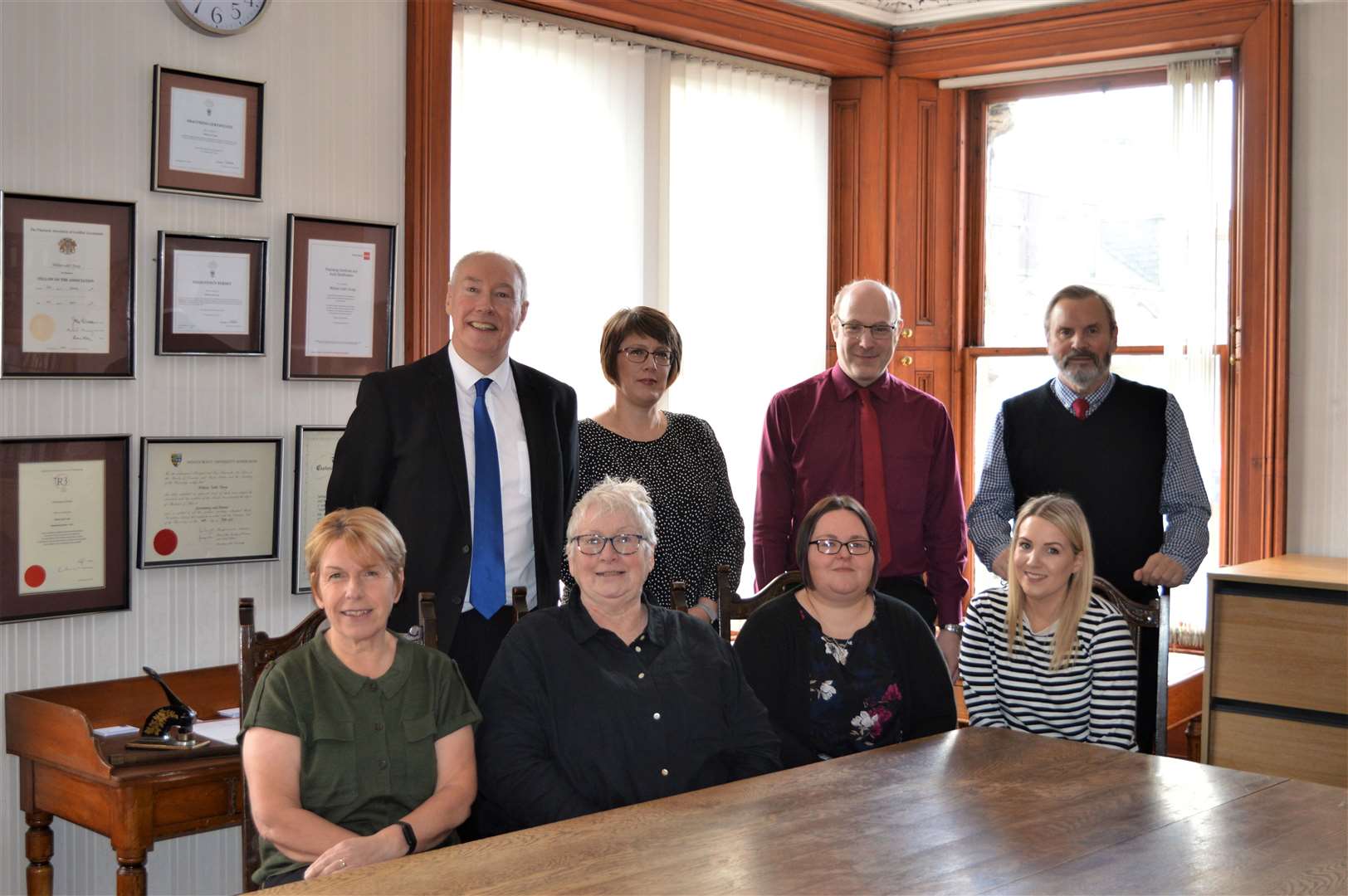 Ritson Young's team in Nairn: Back - left to right - Steven Bain, Julie Thouless, Philip Konczak, Bill YoungFront left to right – Gillian Cruden, Susan Clark, Nikki Baird, Mairi Main