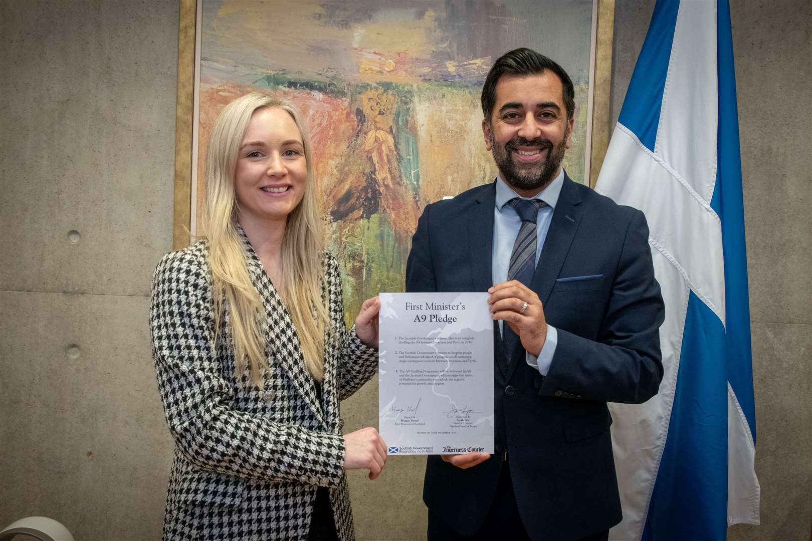 Sarah Fyfe and First Minister Humza Yousaf. Picture: Callum Mackay