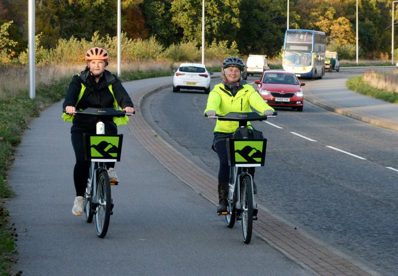 Courier reporter Imogen James previously tired out the e-bike service with Vikki Trelfer, active travel officer with Hi-Trans. Picture: James Mackenzie