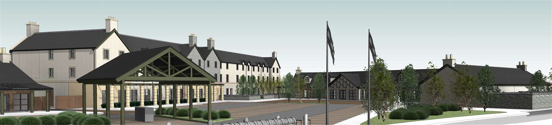 Artwork showing the proposed Tomatin Trading Company development.