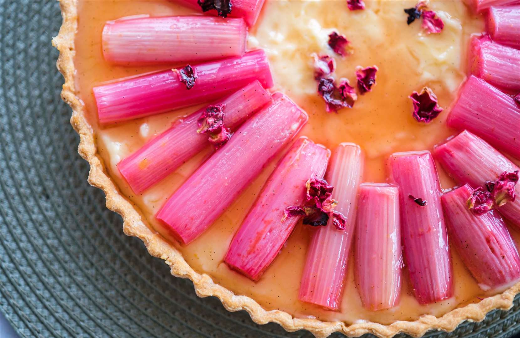Rhubarb and custard tart. Picture: Katie Pryde.