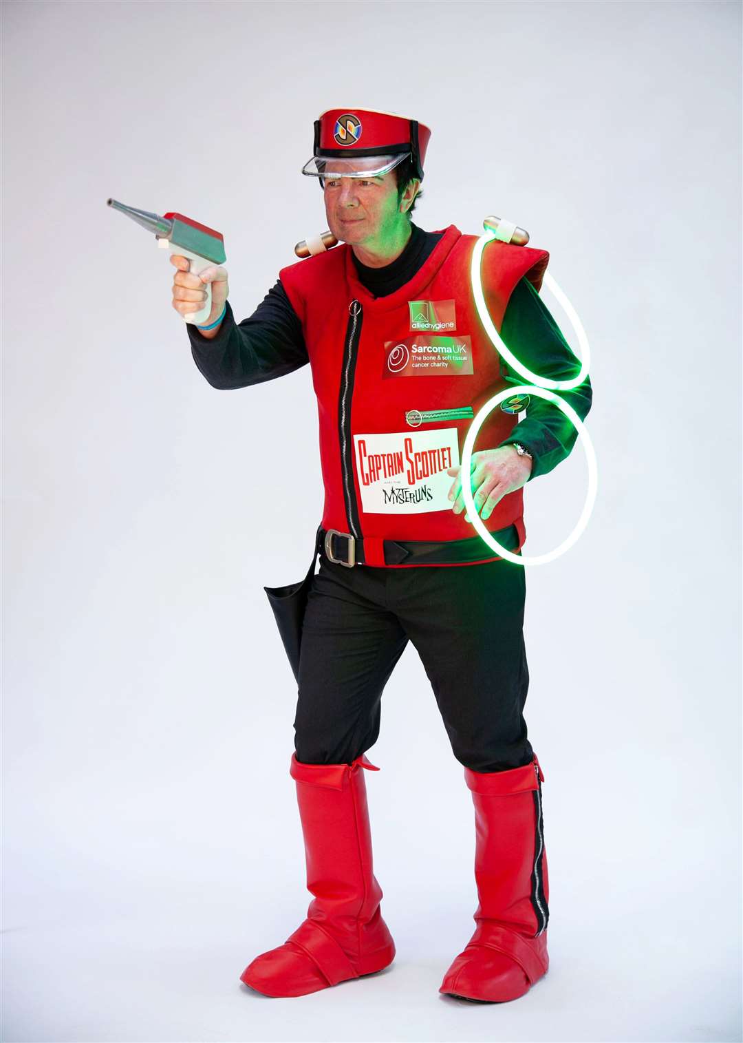 Lloyd Scott dressed as Captain Scarlet (Lloyd Scott/Plunge Creations/PA)