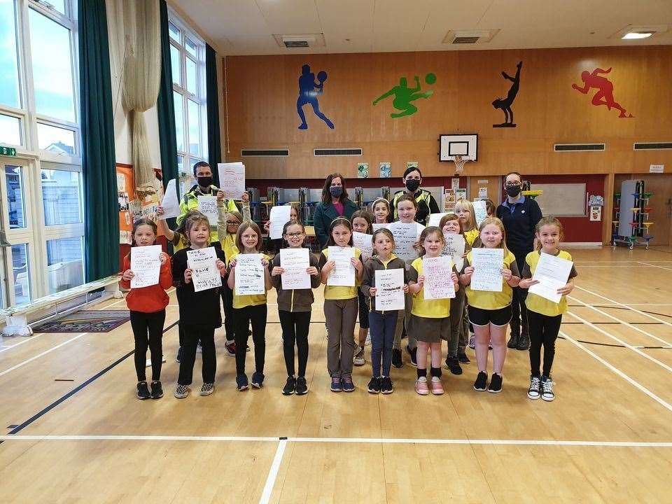 Inverness community policing team met with young people this week including, here, the 25th Inverness Drakies Brownies.