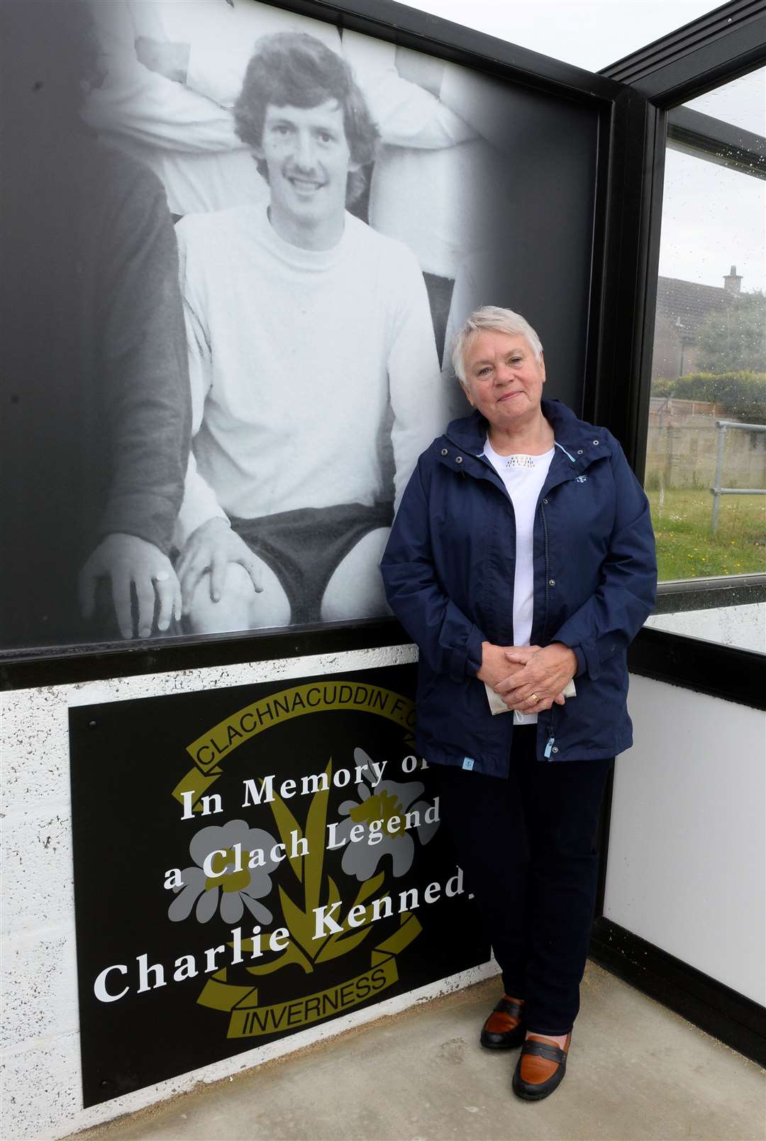 Ann Kennedy pictured at the memorial to her husband. Picture: Gary Anthony