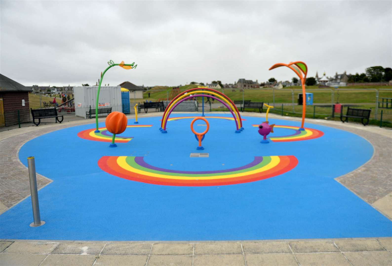 The water play area was part-funded by the town's Team Hamish charity.
