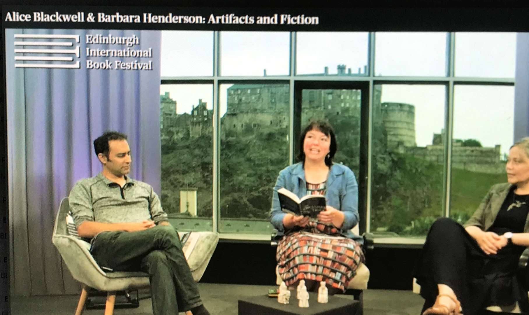 Barbara henderson at her event at Edinburgh Book Festival.