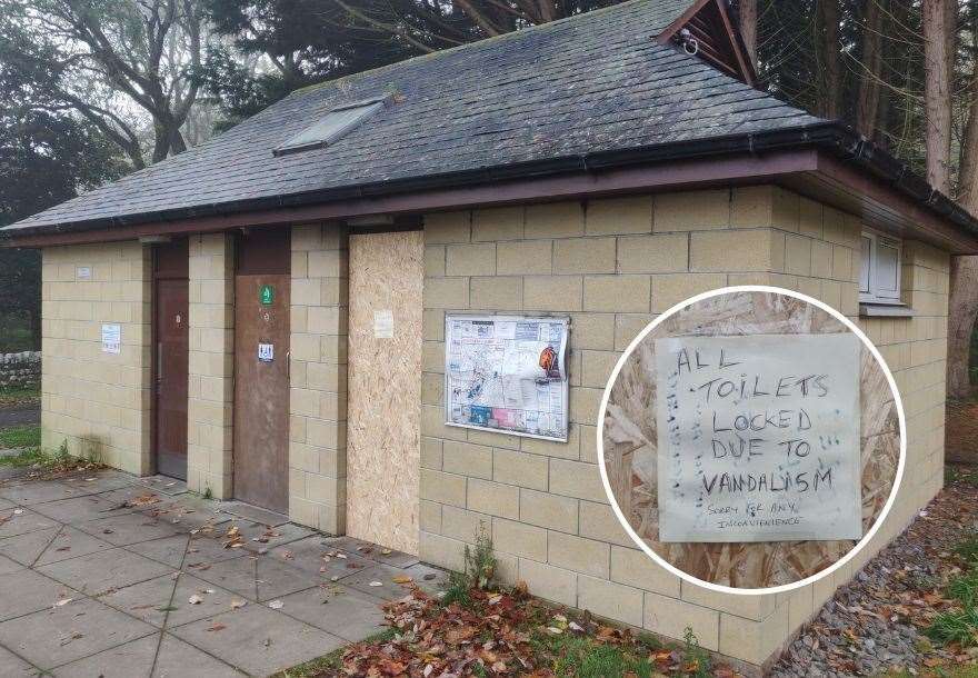 Whin Park's public toilets were set on fire and called unfit for use