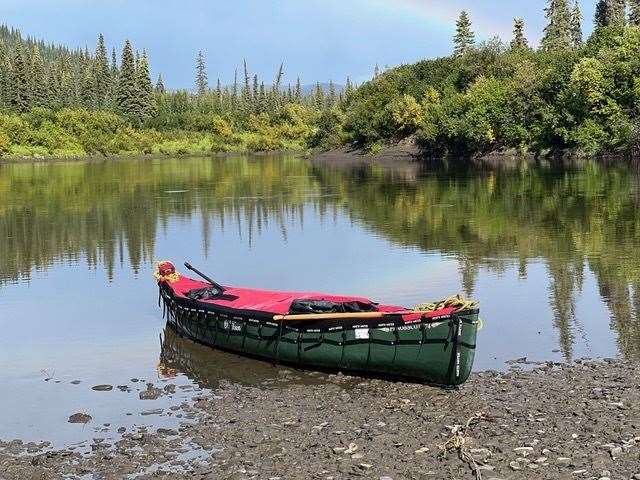 Canoeing in Canadian wilderness.