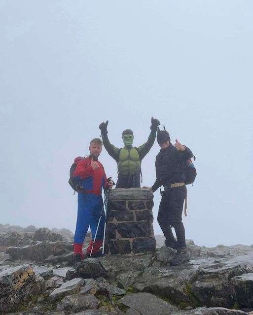 Gordon Mackay, Lyle Mackay and Donnie Maclean on the summit.