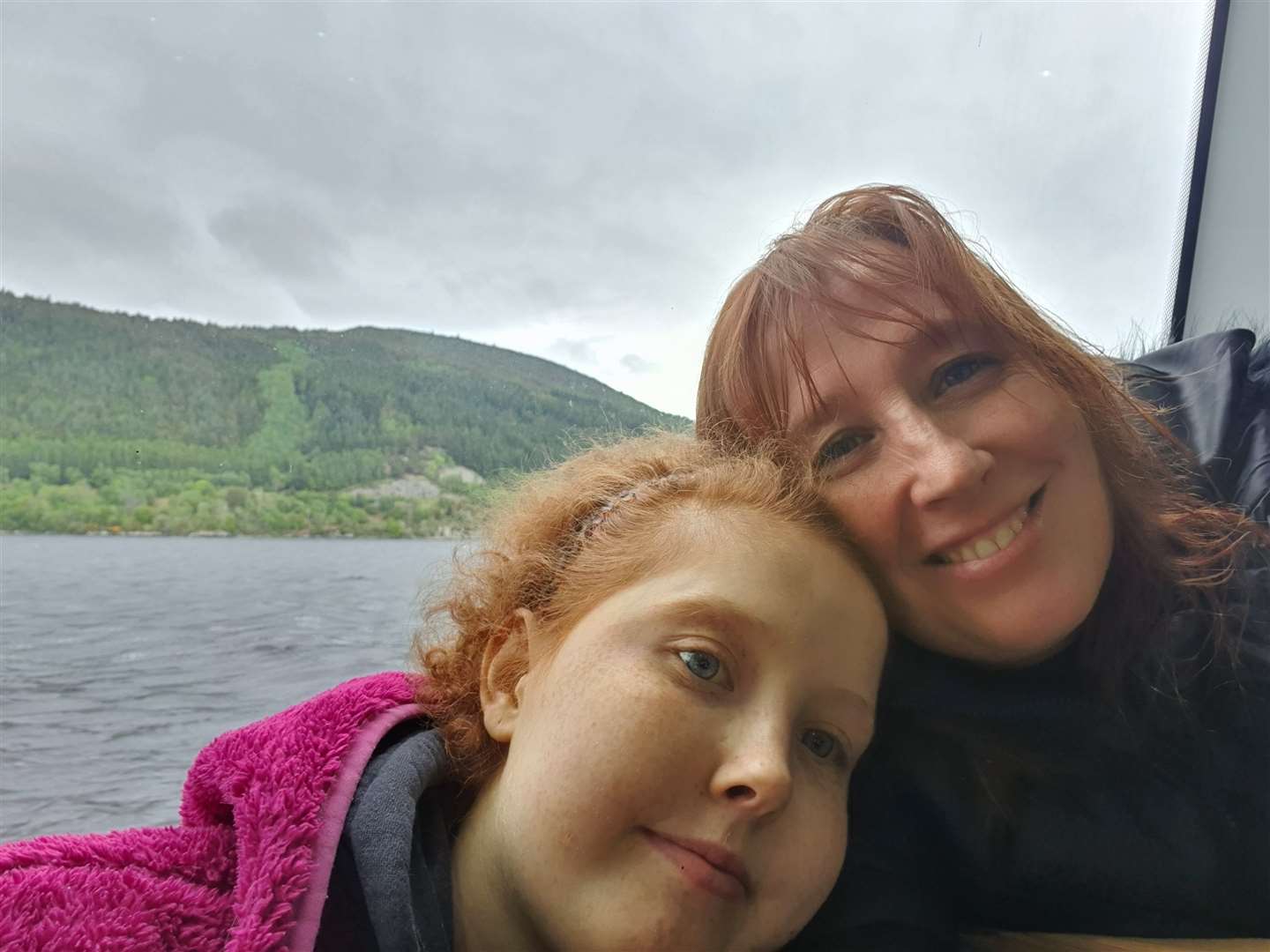 Maisie Fraser and Cecilia Smith on a boat trip on Loch Ness.