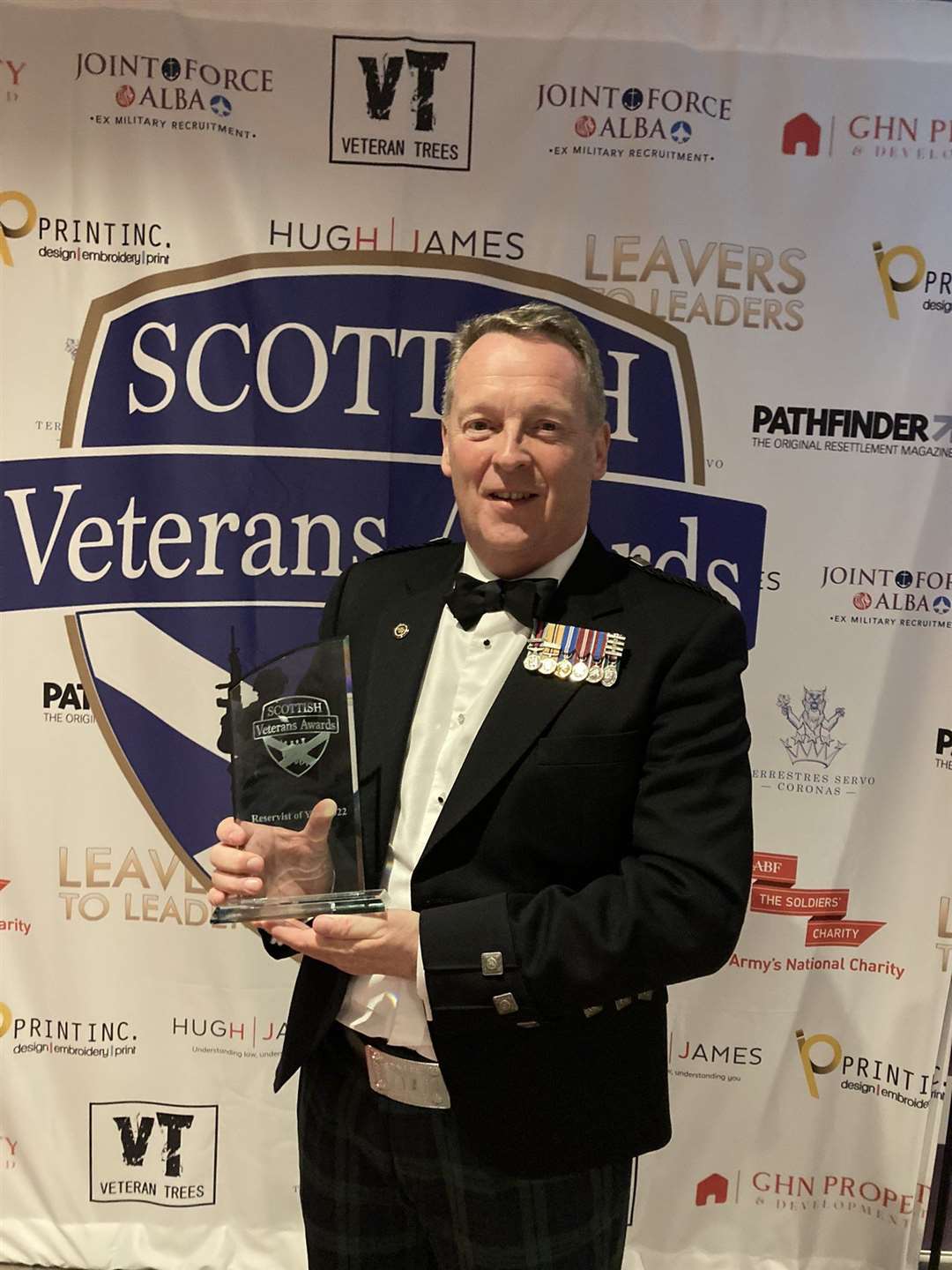 Mike Edwards was named reservist of the year at the Scottish Veterans Awards.