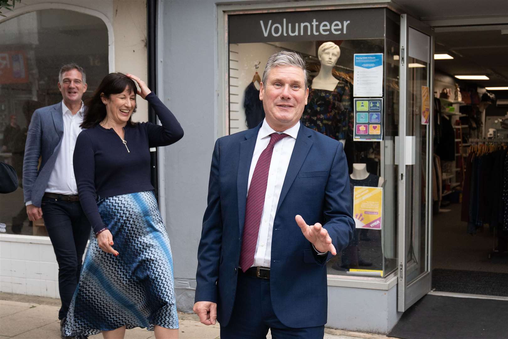 Labour leader Sir Keir Starmer, shadow chancellor Rachel Reeves and Hove MP Peter Kyle (Stefan Rousseau/PA)