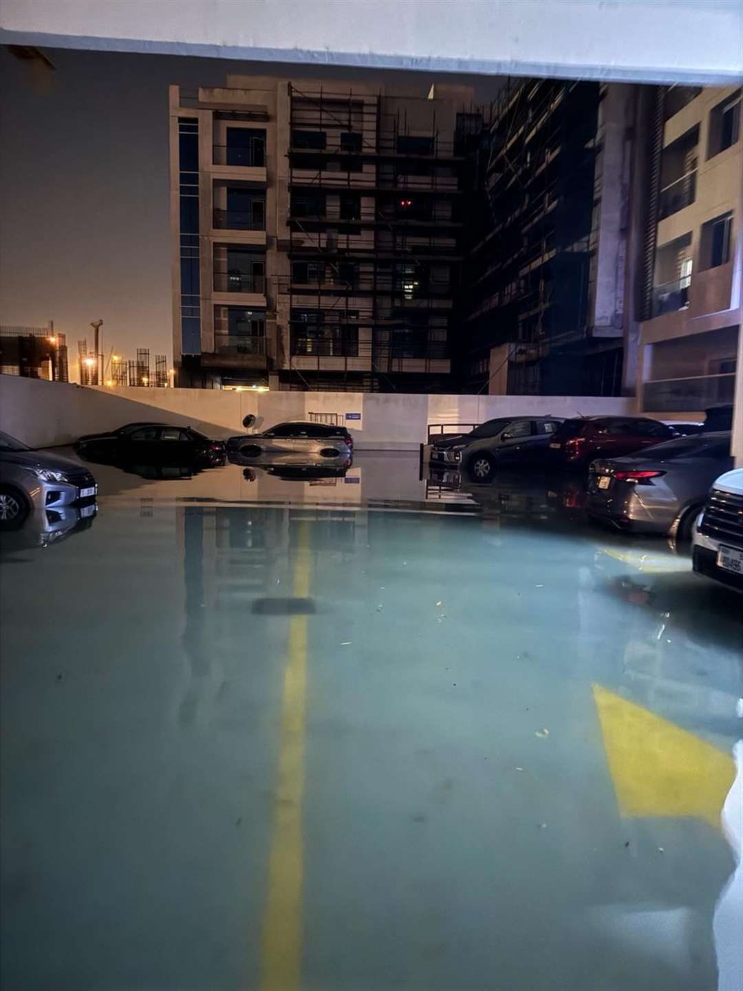 A flooded car park in Dubai (Jake McCulloch/PA)