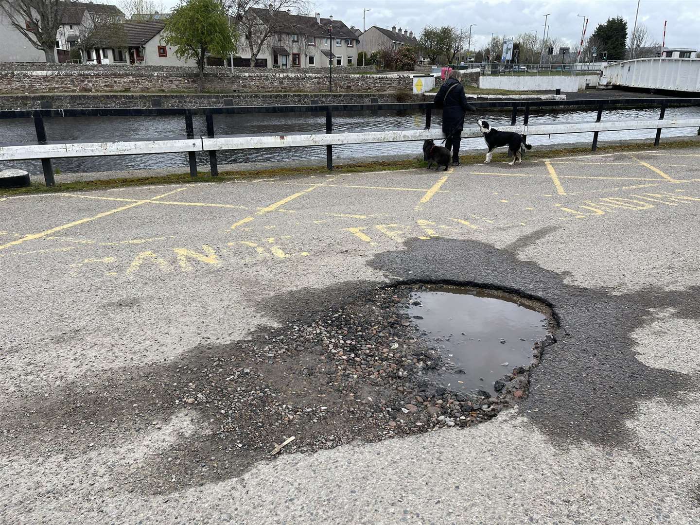 Councillor Duncan Macpherson is concerned about potholes near Muirtown Swing Bridge