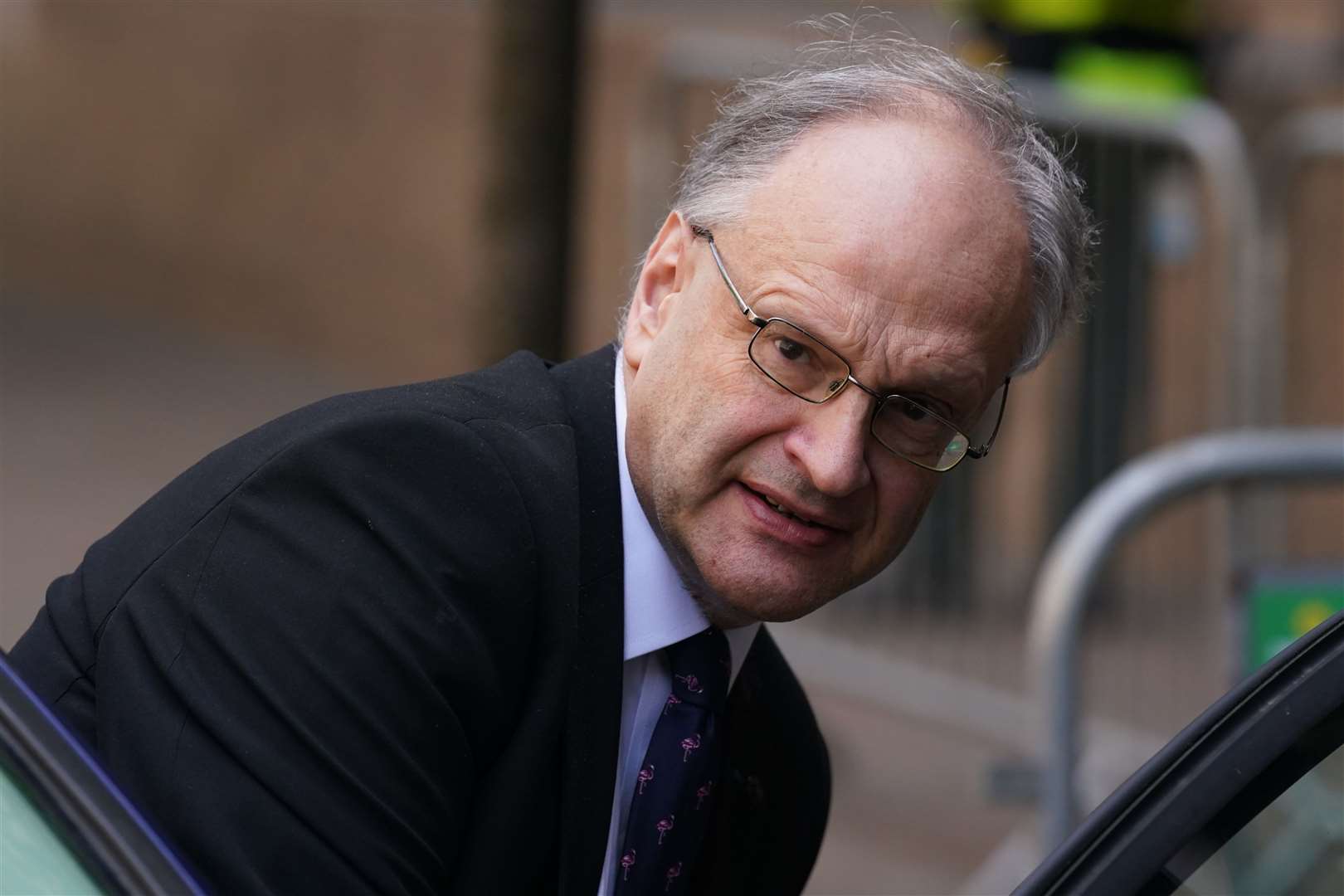 Former DUP education minister Lord Peter Weir leaving the Clayton Hotel in Belfast after giving evidence to the UK Covid-19 Inquiry (Brian Lawless/PA)