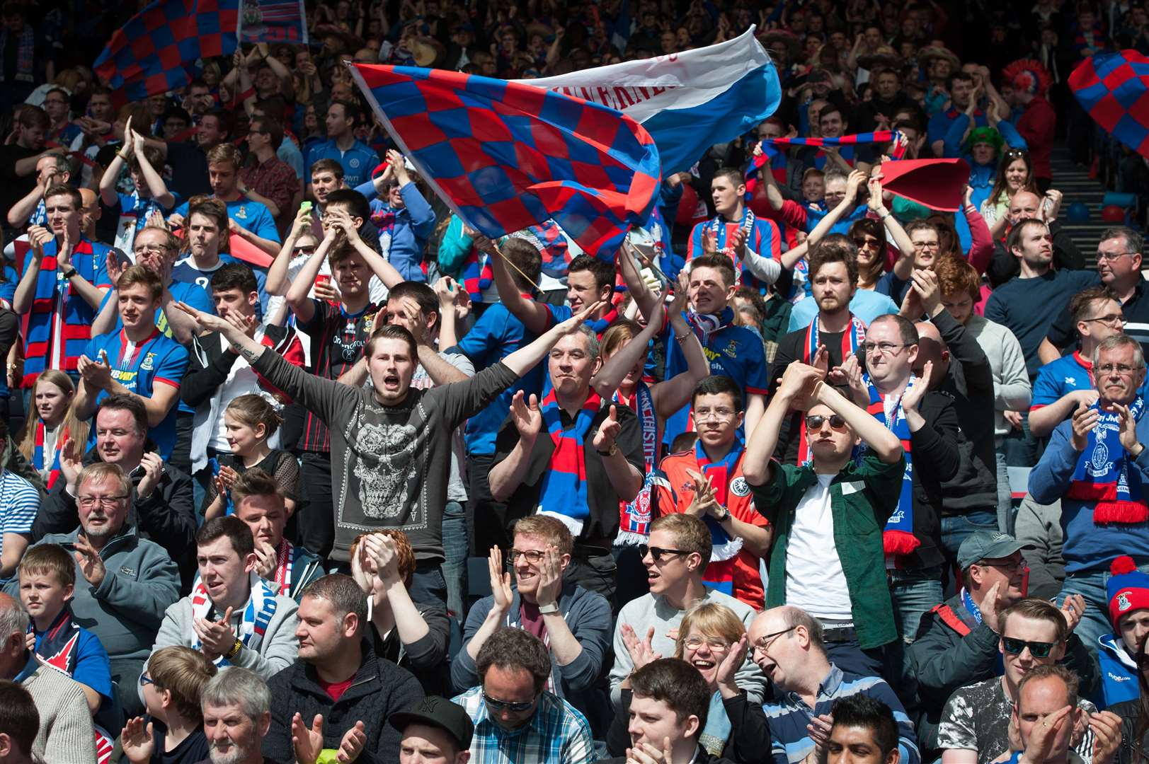 Some of Caley Thistle's support during the 2015 Scottish Cup final at Hampden. Picture: Callum Mackay