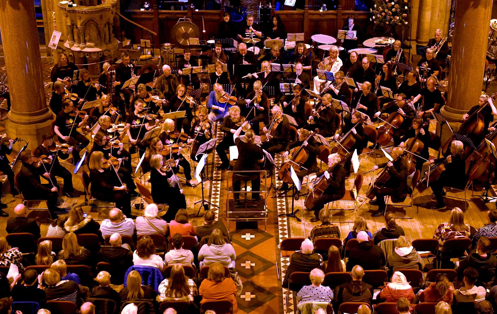 The volunteer orchestra inside Inverness Cathedral Picture: James Mackenzie