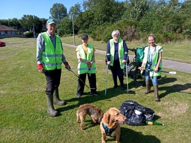 Volunteers at the litter pick and balsam bashing programme in Nairn