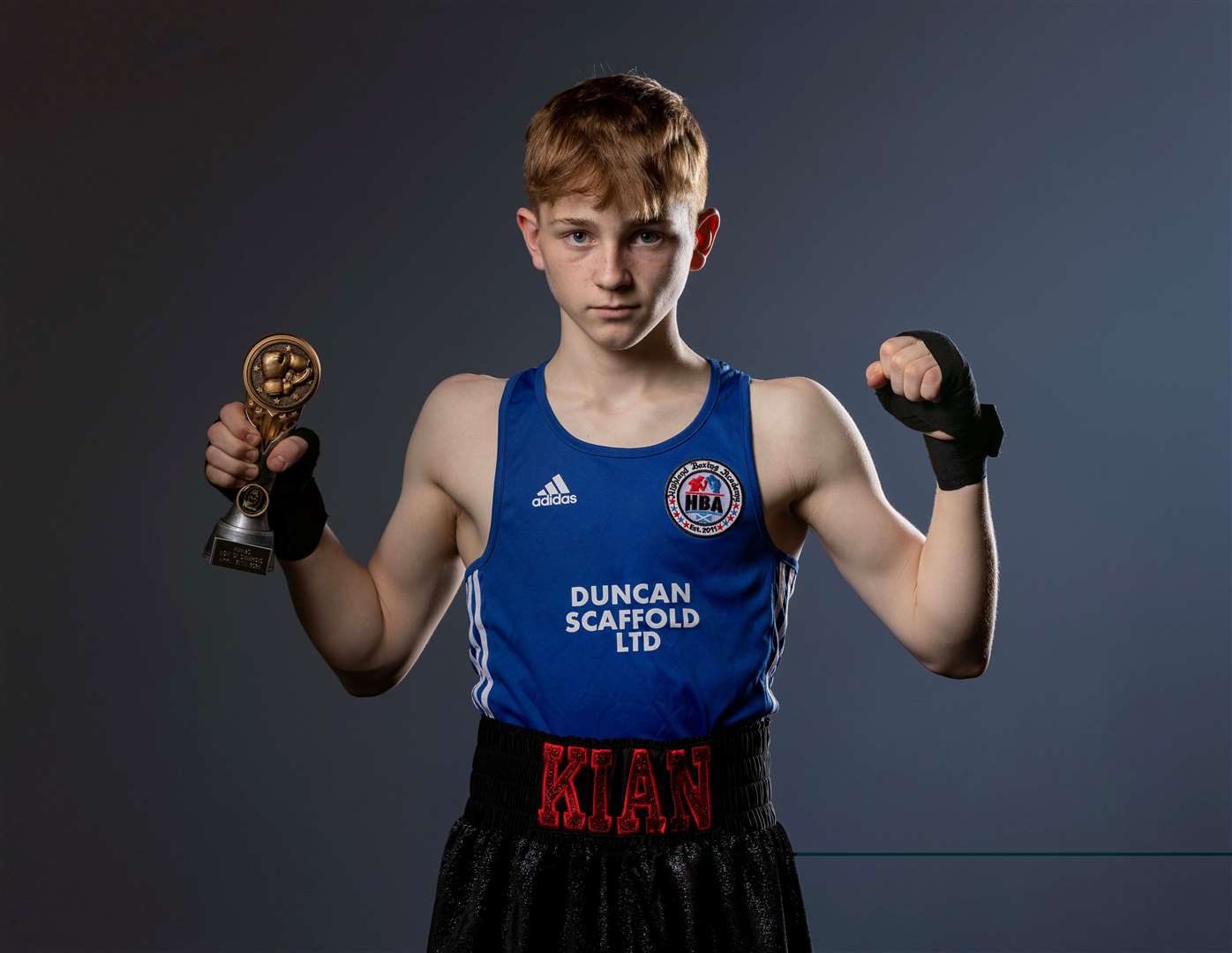 Highland Boxing Academy's Kian Stewart was victorious on his return to the ring after two years out with a shoulder injury. Picture: David Rothnie