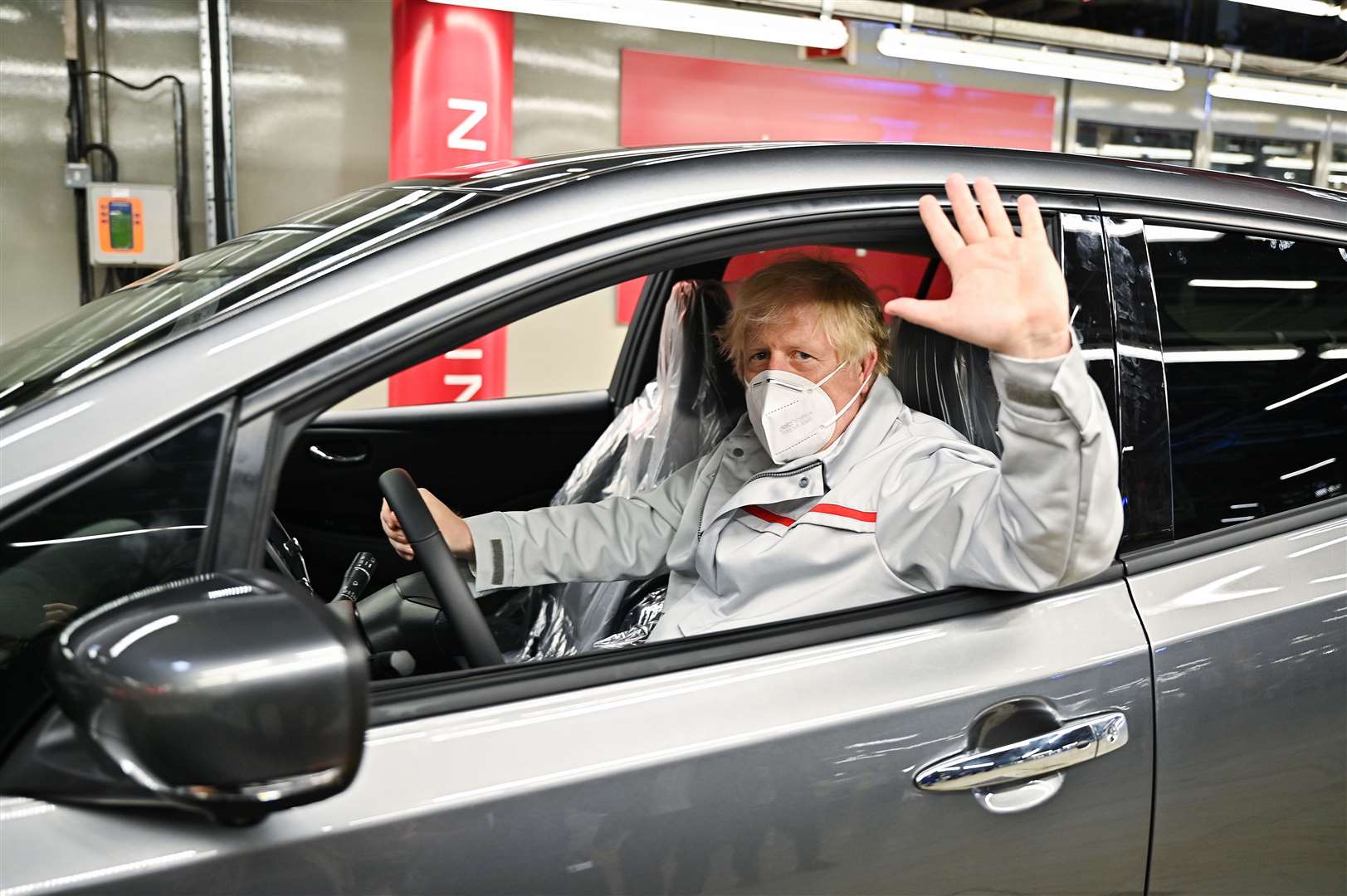 The Prime Minister visited Sunderland’s Nissan plant following the announcement by the car company that it was to create thousands of jobs making batteries for electric vehicles (Jeff J Mitchell/PA)