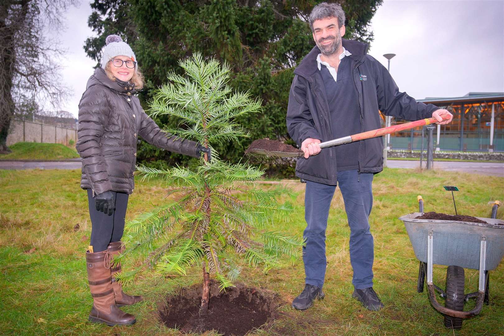 Provost for Inverness and Area, Cllr Glynis Campbell Sinclair and High Life Highland’s Inverness Botanic Gardens facilities manager Ewan Mackintosh.