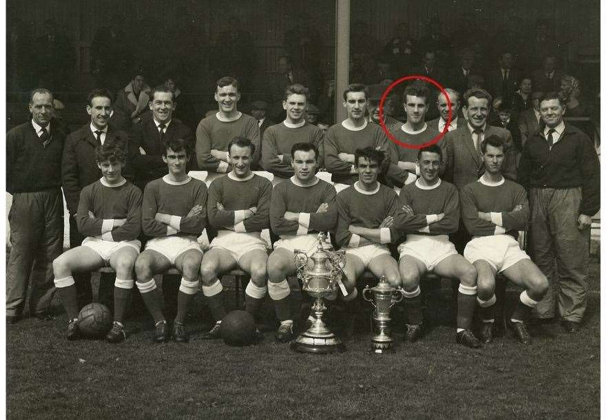 Alex Young, circled, with the 1963/64 Nairn County squad.