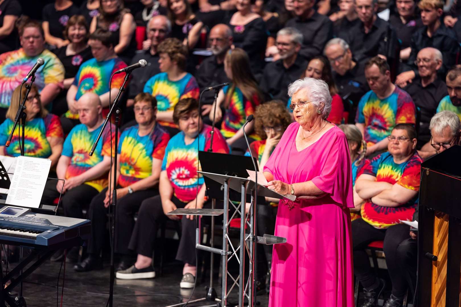 ENF patron Elizabeth Mackintosh with the Rainbow Singers.