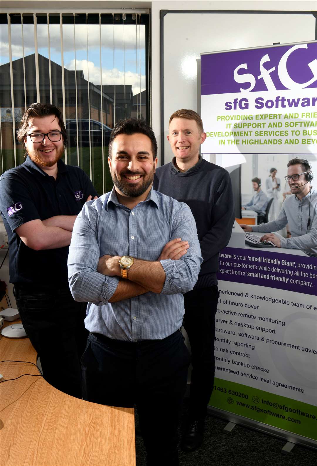 From left: Lewis Whyte, IT support technician, Ben Hosie, product manager and Shane Gillwald, senior network engineer. Picture: James Mackenzie