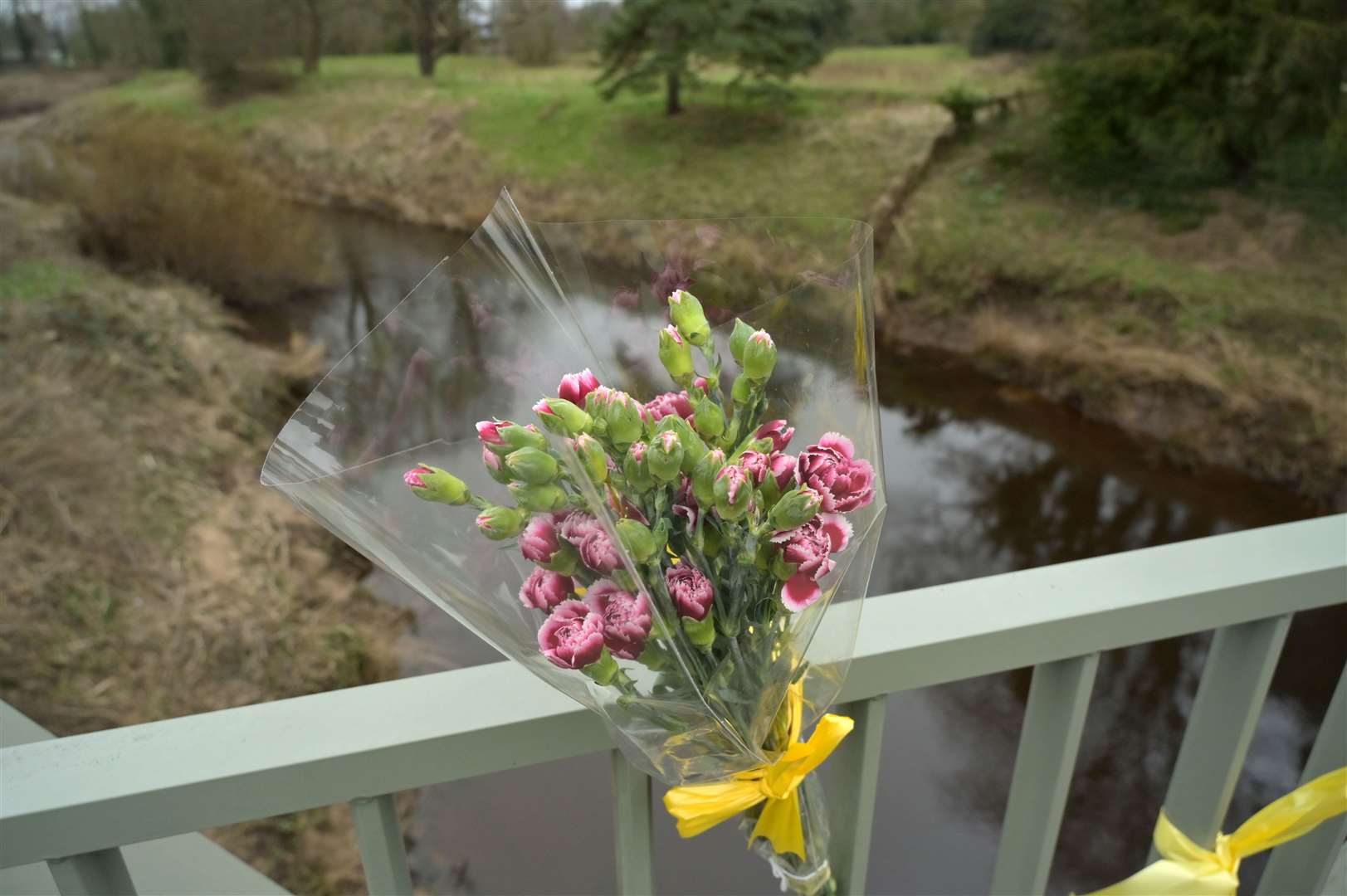 Tributes have been left on a bridge over the River Wyre to Nicola Bulley (Dave Nelson/PA)