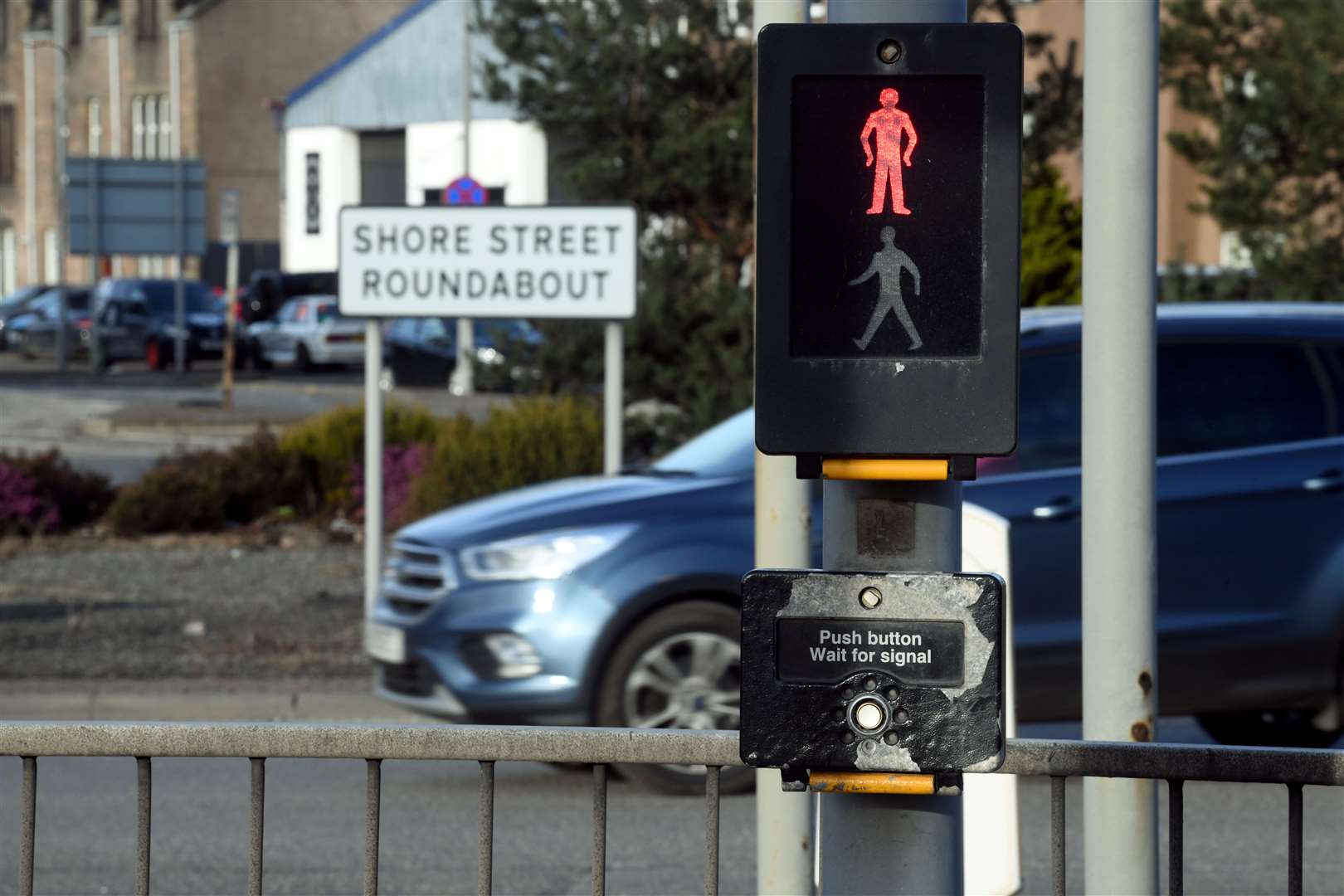 The pedestrian light signal at the crossing. Picture: James Mackenzie.
