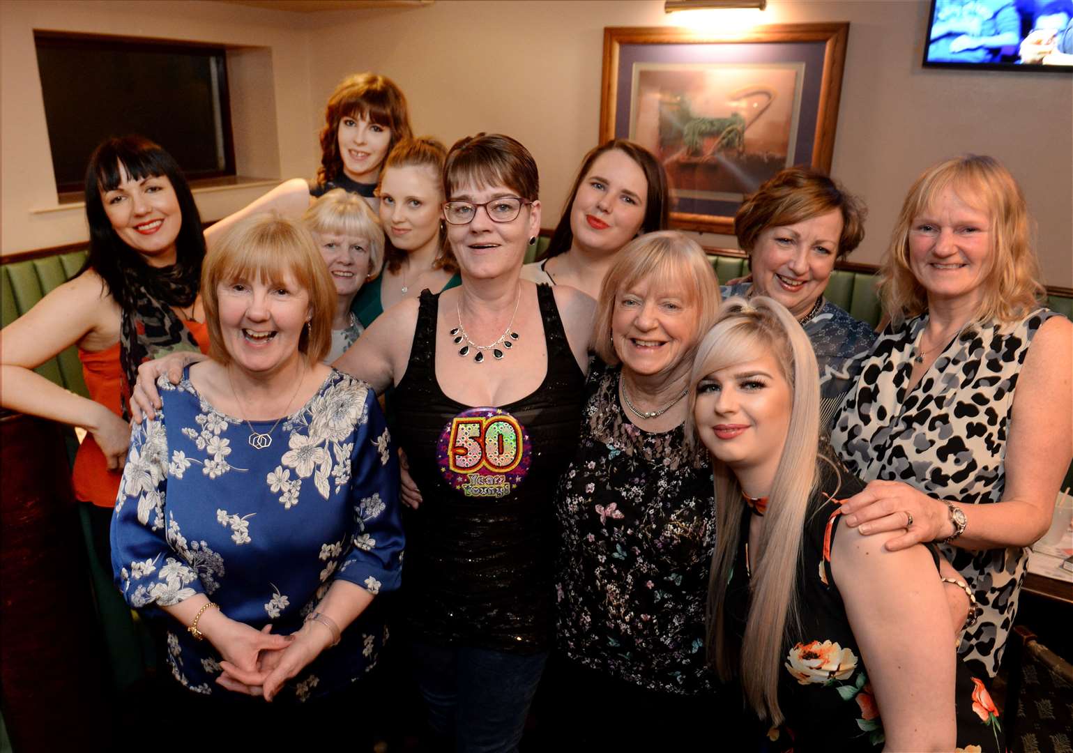 Lorraine Knox (centre) on her 50th birthday. Picture: Gary Anthony.