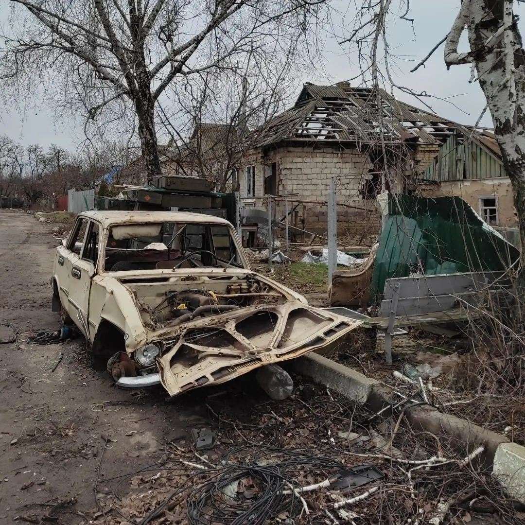 War-torn areas of Kharkiv and Izyum in Ukraine during December 2022.