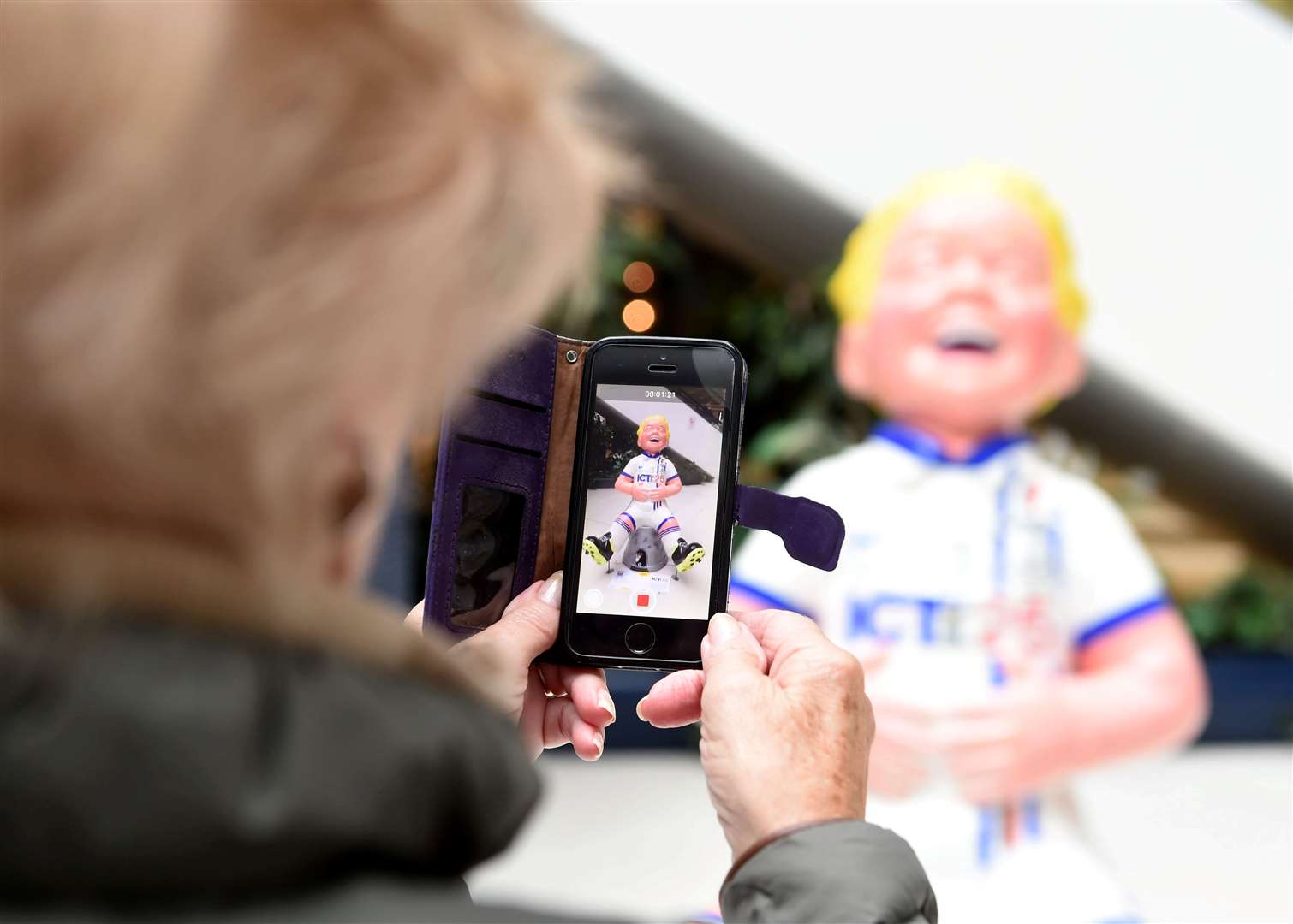Getting a shot of the Inverness Caley Thistle Oor Wullie.