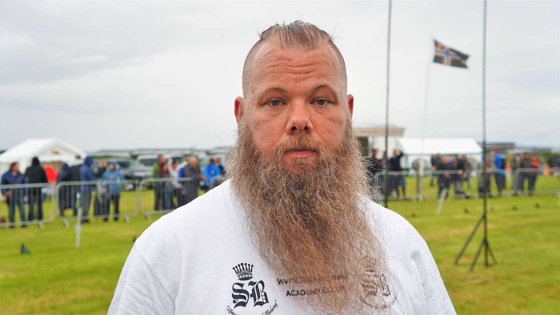 Wounded Highlanders athlete Jim Holborn. He said he lost out to Mark Tonner in the weight over bar event but recalled how he had beaten him at the previous Mey Games in 2019. Jim said he holds a couple of world records for his adaptive class and won a record at the heavy hammer event on Saturday. Picture: DGS